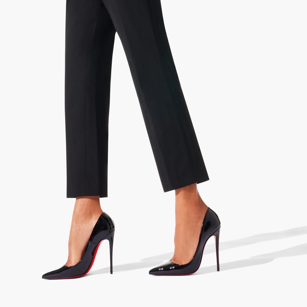 EU 39.5 / US 8 CHRISTIAN LOUBOUTIN So Kate Black Patent Pumps